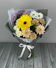 Букет цветов из:  Розы, Герберы и Хризантемы в Приморске Калининградской области