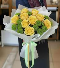 Букет цветов из:  Хризантемы и Розы в Приморске Калининградской области