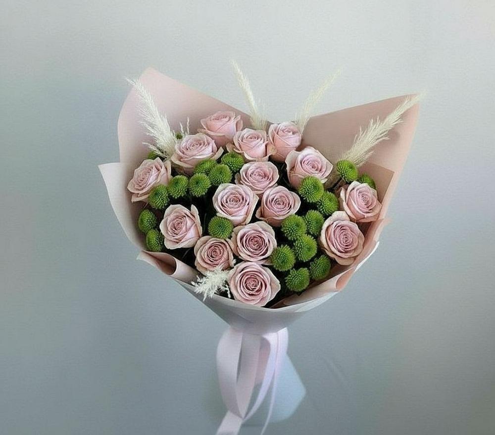 Букет цветов из: Розы и Хризантемы в Приморске Калининградской области