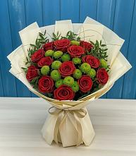 Букет цветов из:  Розы и Хризантемы в Приморске Калининградской области