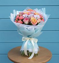 Букет цветов из:  Хризантемы и Розы в Приморске Калининградской области