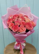 Букет 15 Розовых роз Равель в Приморске Калининградской области